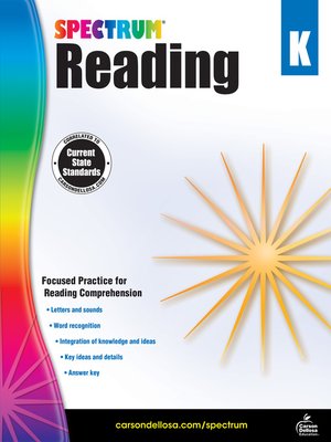 cover image of Spectrum Reading Workbook, Grade K